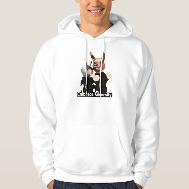 Omfamningmångfaldfrämling och djävulen sweatshirt (Framsida)