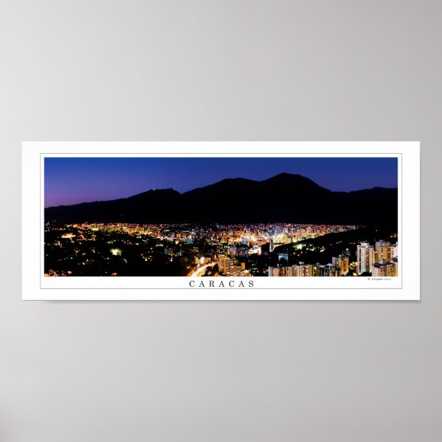 Omfattande panoramisk poster i berget Caracas Avil (Framsidan)