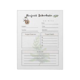 Omfattande projektschema mall anteckningsblock