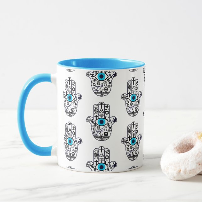 Omfattar alla baser Hamsa Hand Mugg (Med munk)