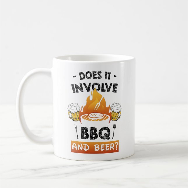 Omfattar det BBQ och öl? Funny Kaffemugg (Vänster)