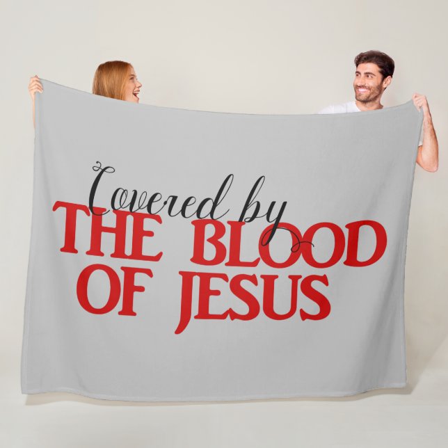 OMFATTAS AV BLOD AV JESUS Christian Fleece Blanket (På plats)