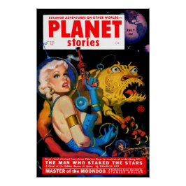 Omfattning av Planet Stories juli 1952 Perfect Poster