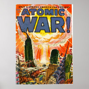 Omfattningen av Atom Krig tecknad i bok Poster