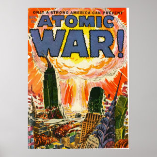 Omfattningen av Atom Krig tecknad i bok Poster