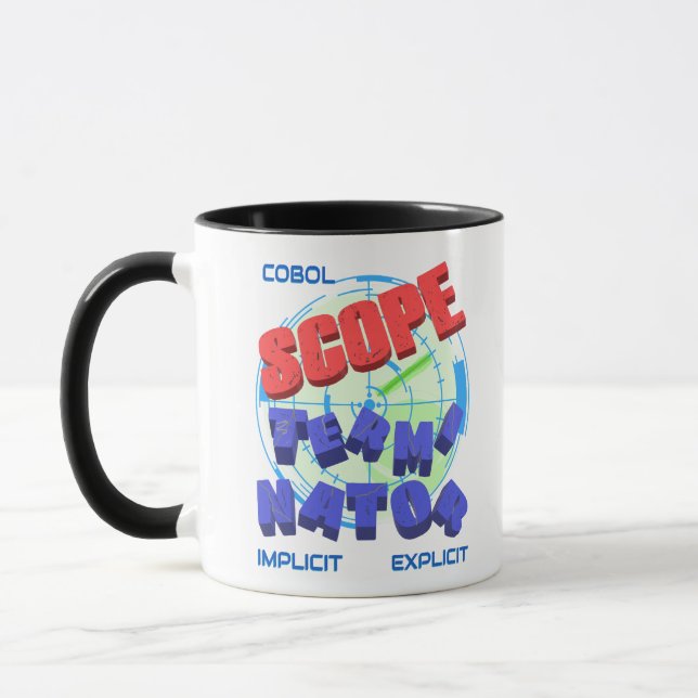 Omfattningsterminatorer i Cobol-programmering Mugg (Vänster)