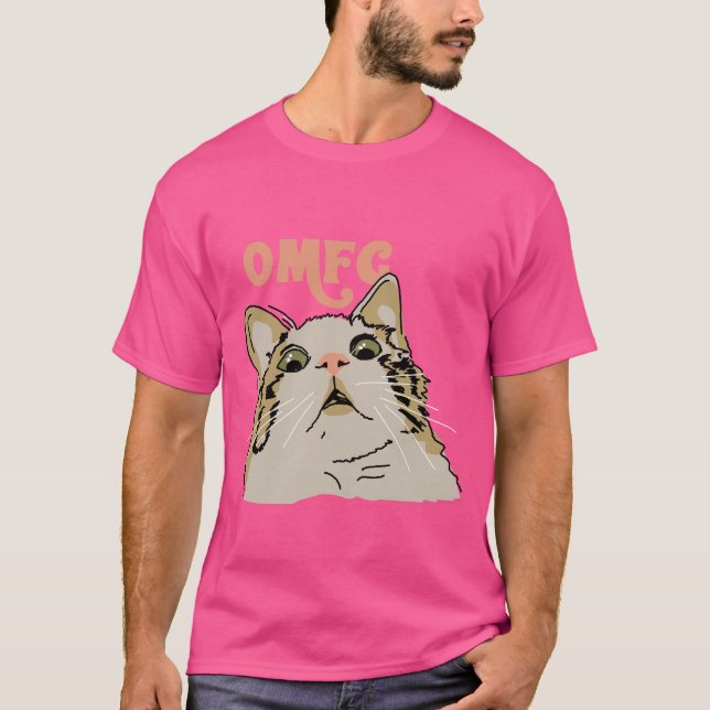 OMFG Surprisad katt av kattkött T Shirt (Framsida)