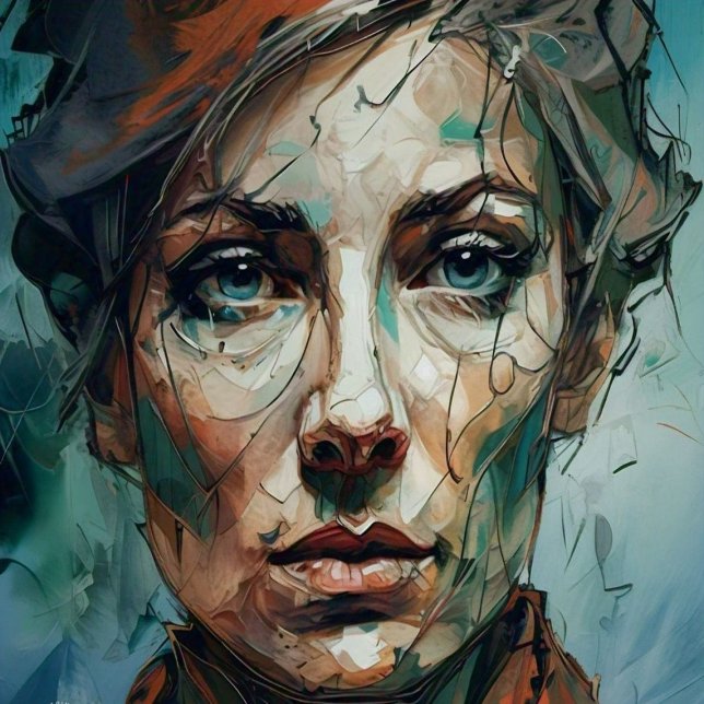 "Omforma ditt space med AI Envisioned Canva Canvastryck (women face emotion )