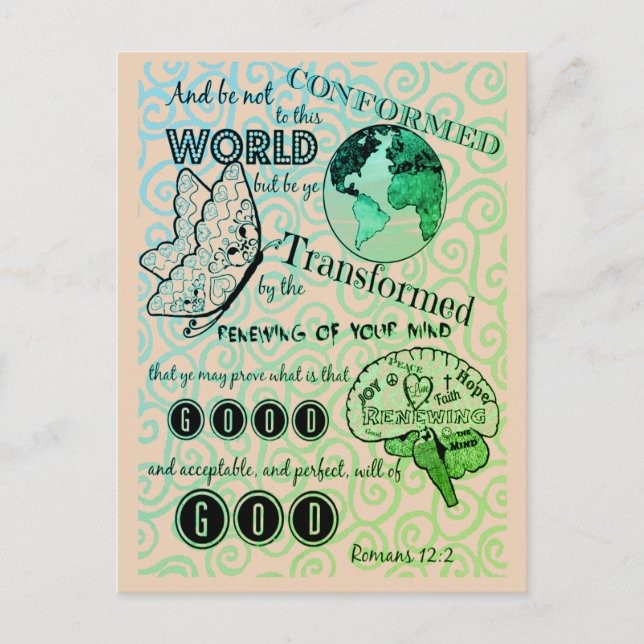 Omforma romer 12:2 vykort (Framsida)