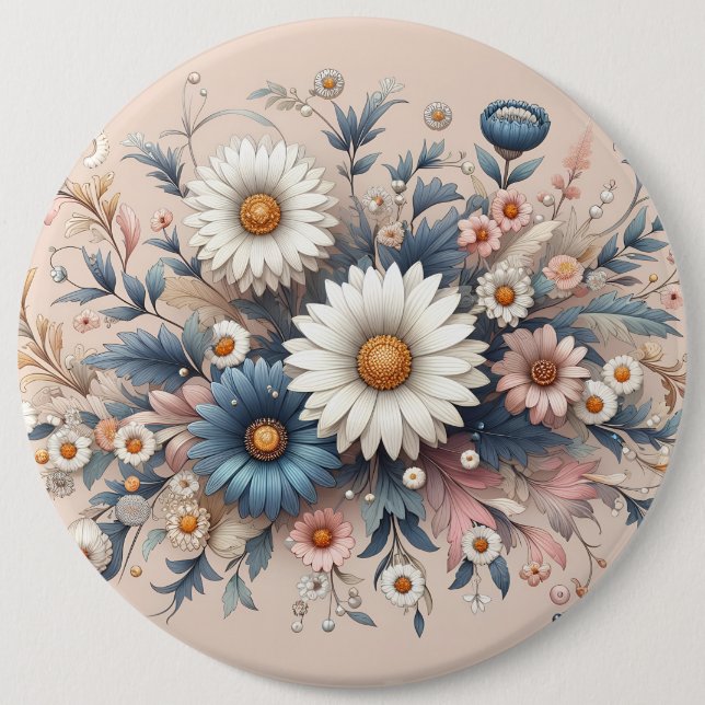 Omforma utrymmet med Blommigten Daisy för Elegant Knapp (Framsida)