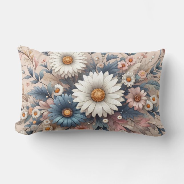 Omforma utrymmet med Blommigten Daisy för Elegant Lumbarkudde (Framsida)