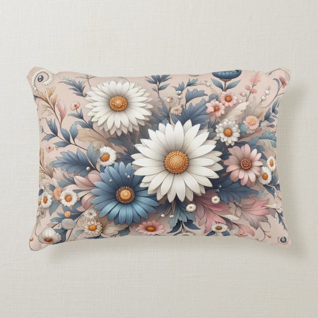 Omforma utrymmet med Blommigten Daisy för Elegant Prydnadskudde (Framsidan)