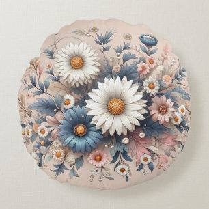 Omforma utrymmet med Blommigten Daisy för Elegant Rund Kudde