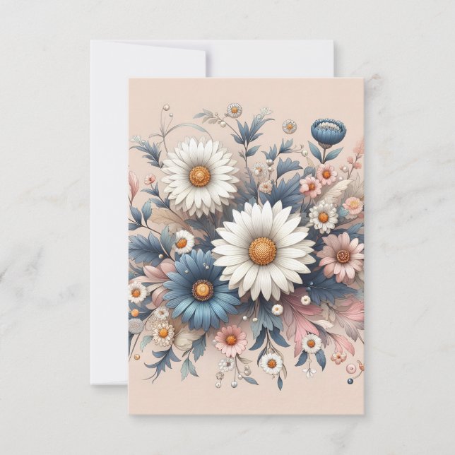 Omforma utrymmet med Blommigten Daisy för Elegant Tack Kort (Framsida)