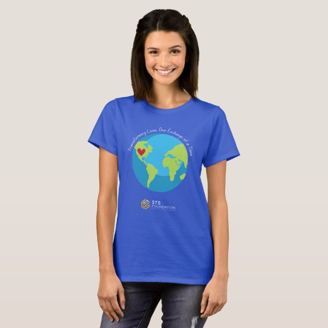 Omformning av liv T-shirt - blå (Hel framsida)