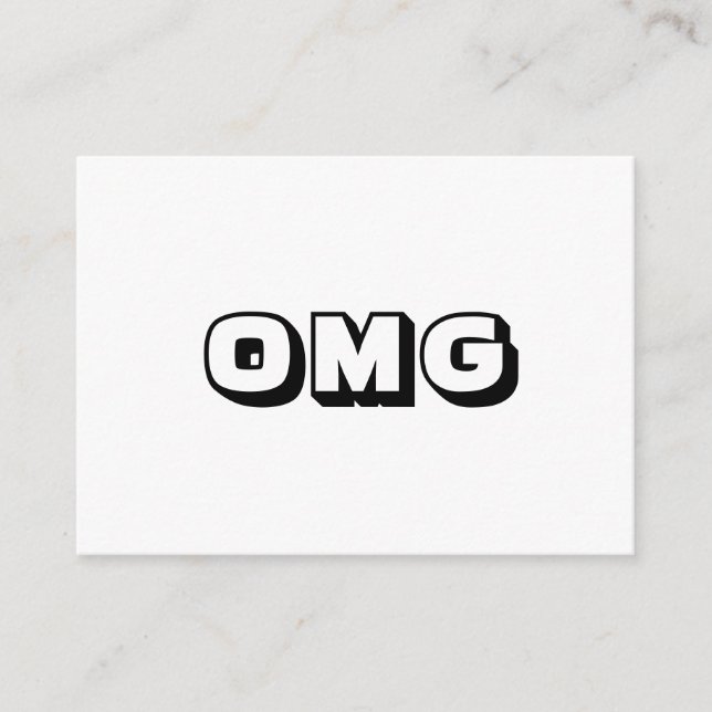 OMG, Åh, herregud, gud, modernt, svart, vitt kort (Framsida)