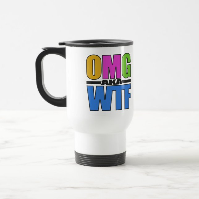 OMG alias WTF mugg - välj stil & färg (Vänster)