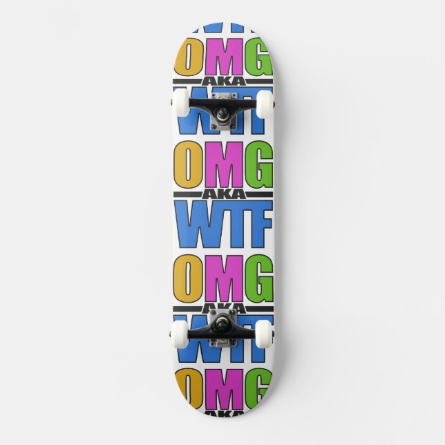 OMG alias WTF-skateboard Mini Skateboard Bräda 18,7 Cm (Framsida)