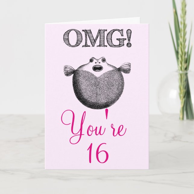 OMG är du 16. Söt födelsedag 16 Kort (Framsida)