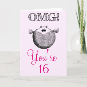 OMG är du 16. Söt födelsedag 16 Kort