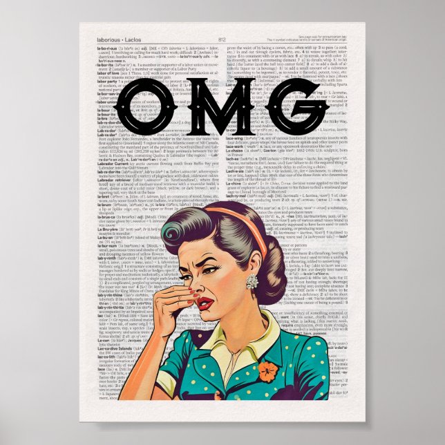 OMG Bathroom ART-humor Poster (Framsidan)