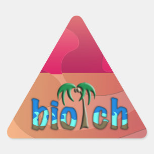 OMG! Biotch Triangelformat Klistermärke