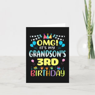 Omg dess mina Grandsons 3:e födelsedag 3 år gamla Kort