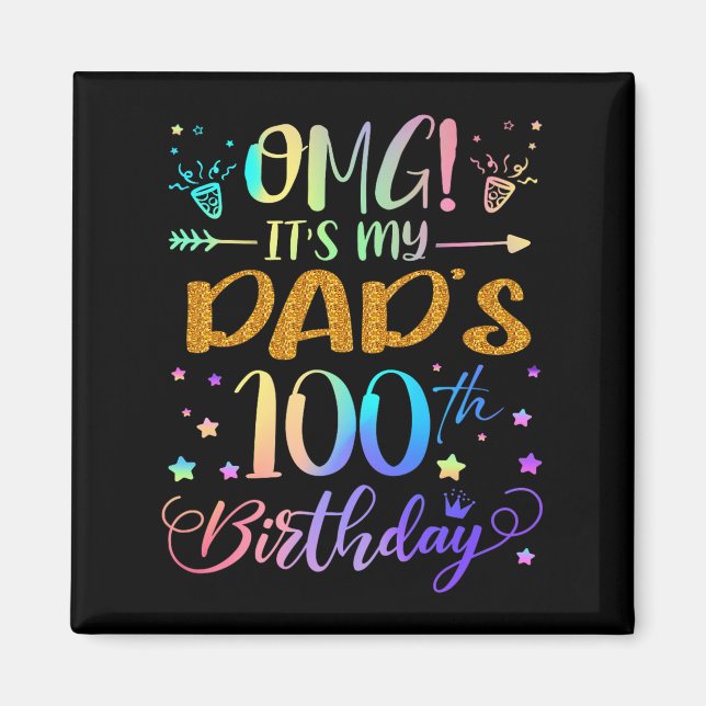 Omg dess Pappor 100:e födelsedag 100 år gammal Magnet (Framsidan)