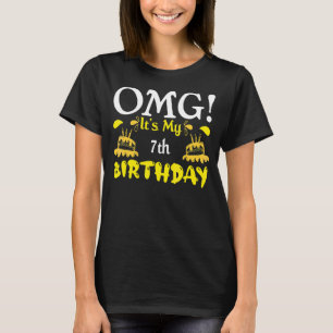 Omg Det är 7:e Birthday Girl 7 Years Birthda T Shirt
