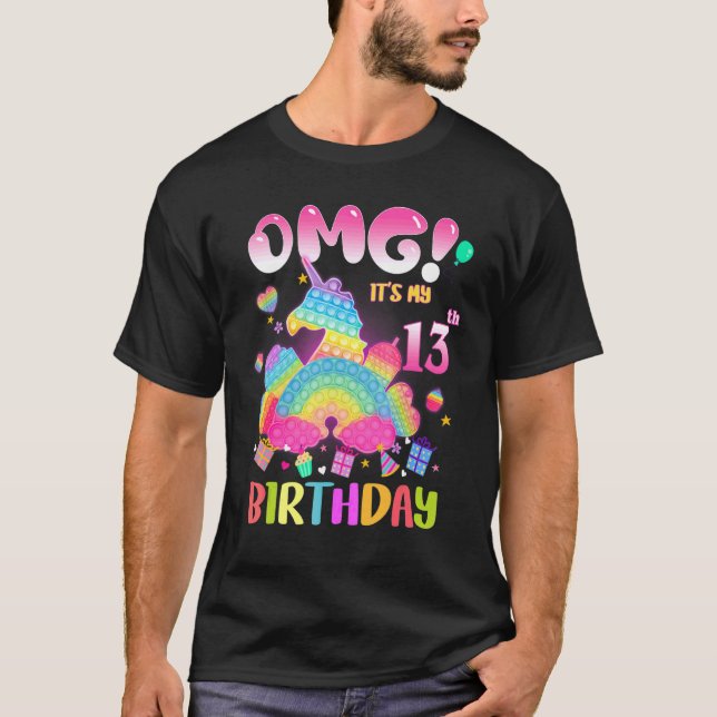 Omg det är min 13:e födelsedagstjejsare 13 år gamm t shirt (Framsida)
