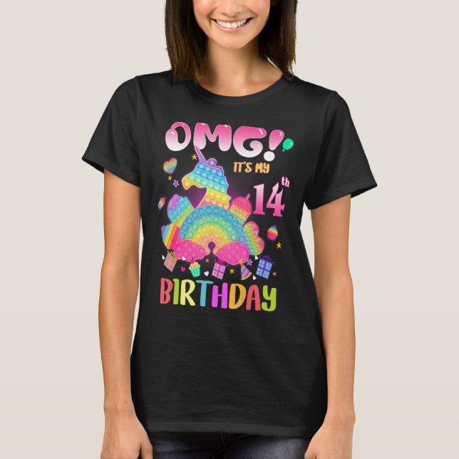 Omg det är min 14:e födelsedagstjejsare 14 år gamm t shirt (Framsida)
