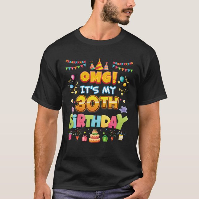 OMG Det är min 30års födelsedag 30-åriga Hat Cake  T Shirt (Framsida)