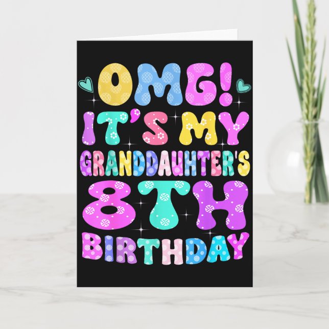 Omg Det Är Min Barnbarnsdotter 8-års Födelsedag Bl Kort (Framsida)