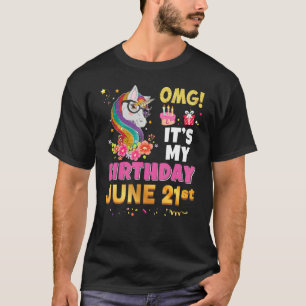 Omg Det är min födelsedag 21:a Unicorn Fantastisk T Shirt