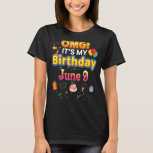 Omg Det är min födelsedag den 9:e Vintagen Lycklig T Shirt