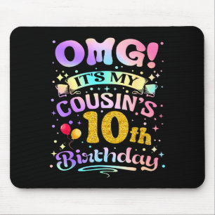 Omg Det är min kusins 10-årsdag Grattis 10 år Musmatta