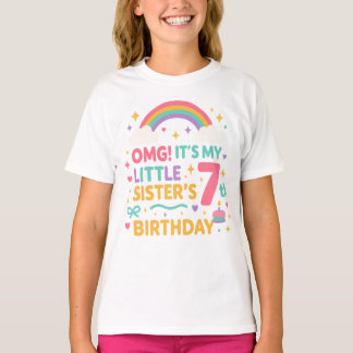 OMG Det är min lillasysters 7-årsdag Regnbåge T Shirt