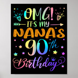 Omg Det Är Min Mormors 90-årsdag Söt 90 År Gammal Poster