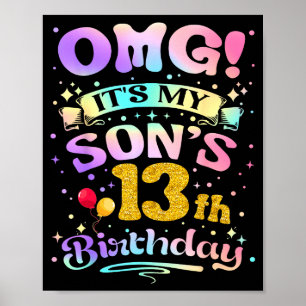 Omg det är min sons 13-årsdag Grattis 13 år Poster