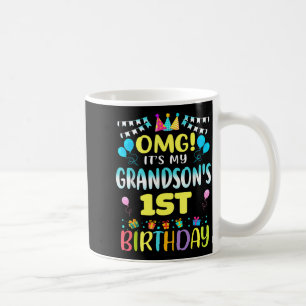 Omg Det är min sonsons 1-årsdag Söt 1 år gammal Kaffemugg