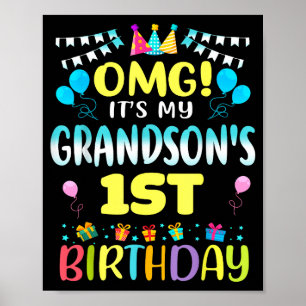 Omg Det är min sonsons 1-årsdag Söt 1 år gammal Poster