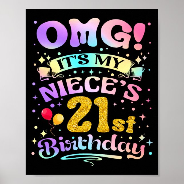 Omg det är min systerdotters 21-årsdag Grattis 21  Poster (Framsidan)