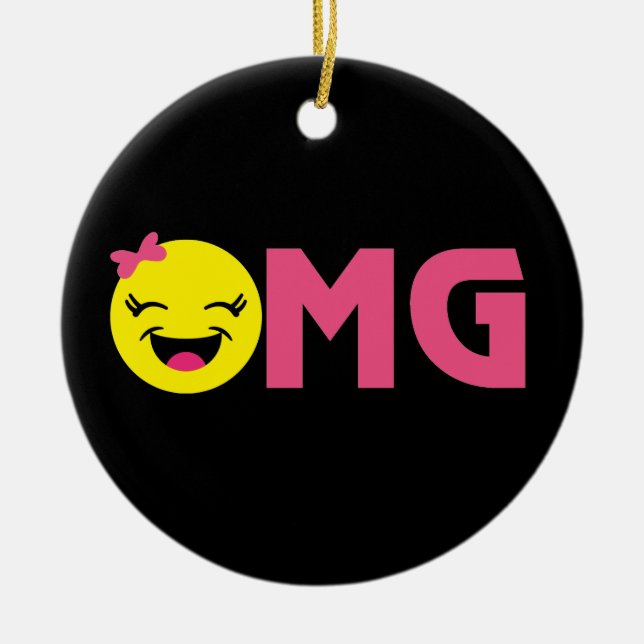 OMG Emoji Cutie Julgransprydnad Keramik (Framsidan)