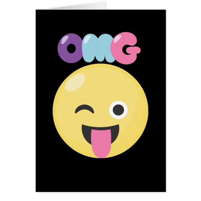 OMG Emoji Hälsningskort (Framsidan)