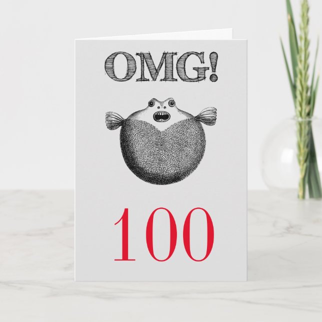 OMG Fånig och Funny 100:e födelsedagen Kort (Framsida)