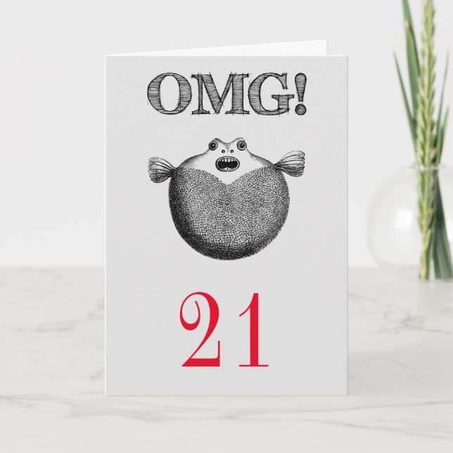 OMG Funny 21:a födelsedagen Kort (Framsida)