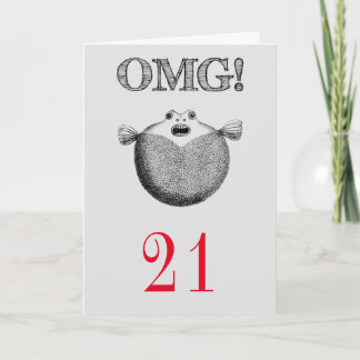 OMG Funny 21:a födelsedagen Kort