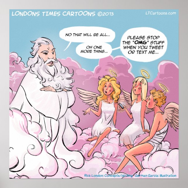 OMG Funny Social Media Tecknad Poster (Framsidan)