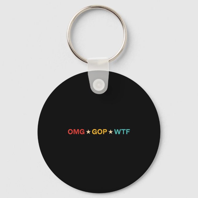 Omg Gop Wtf Vintage Design  Nyckelring (Framsida)