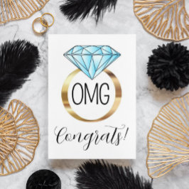 OMG Gratulerar Diamond Förlovning Ring Kort
